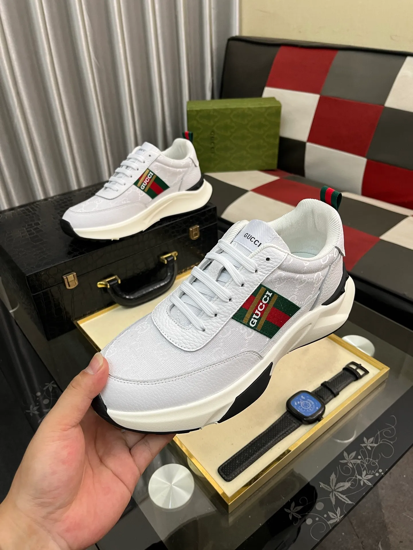 Men's Men's Shoes 💰458 ⌚️⌚️[GUCCI] Gucci men's casual shoes are absolutely popular 🔥The ultimate matching item for trendy men! The charm of super texture is irresistible, the main recommendation, the flower leather color is bright! The upper is made of high-quality brand printed fabric with cowhide, breathable leather lining and wear-resistant rubber sole, noble and elegant! Extremely comfortable🎁🎁You can be as handsome as you want💪 38-445⃣️colors available